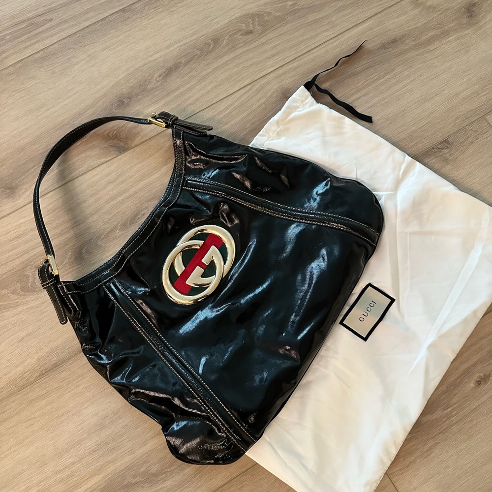Gucci Black Leather Shoulder Bag